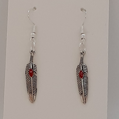 Silver Feather Earrings-2 for R30