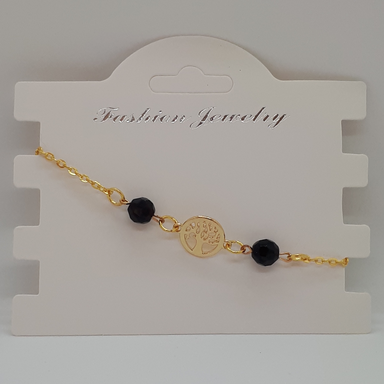 Bracelet-Chain-Tree-of-Life-Black-R40