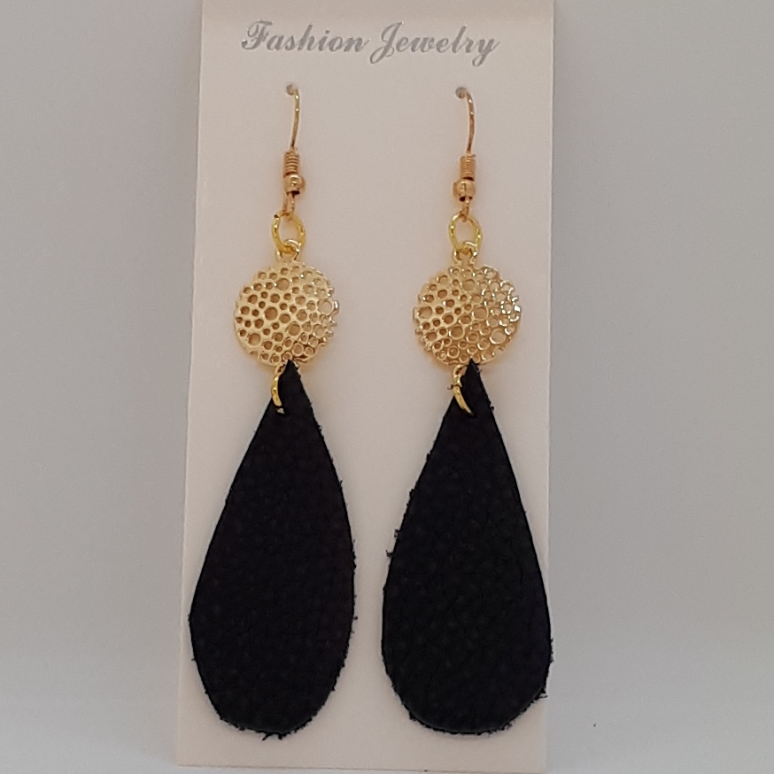 Earring-Leather-Black-R40