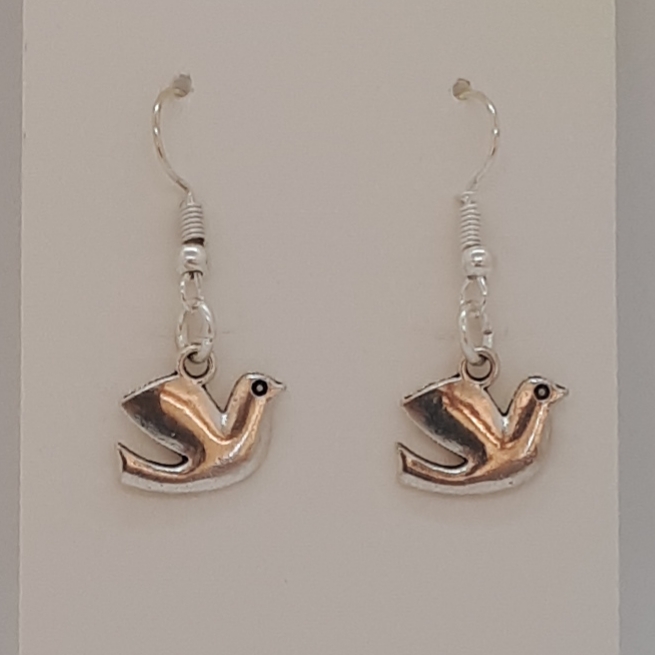 Earring-Silver-Charm-Dove-R30