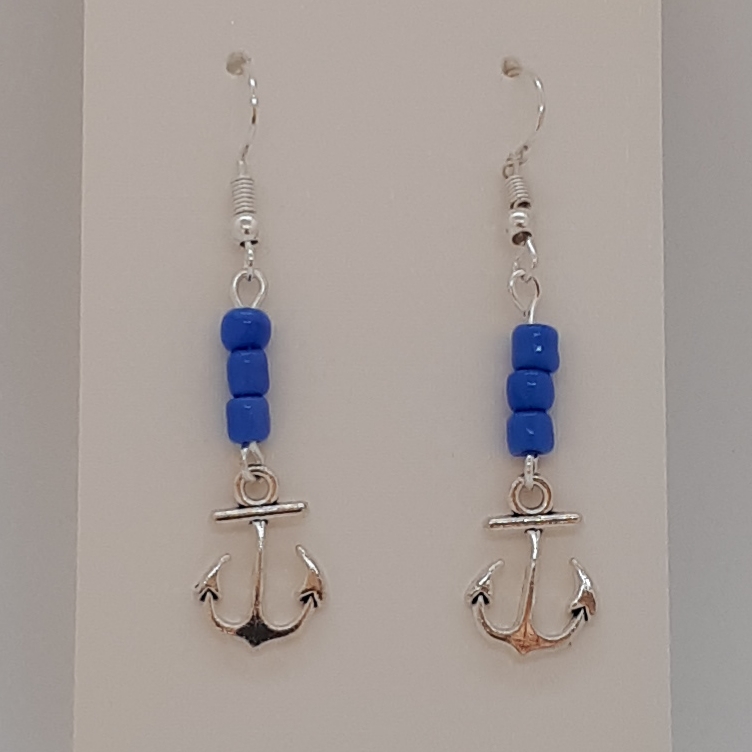 Earrings-Silver-Charm-Anchor-R30