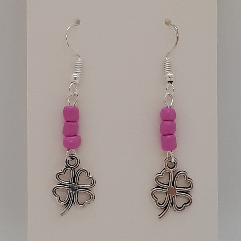 Earrings-Silver-Charm-Clover-R30